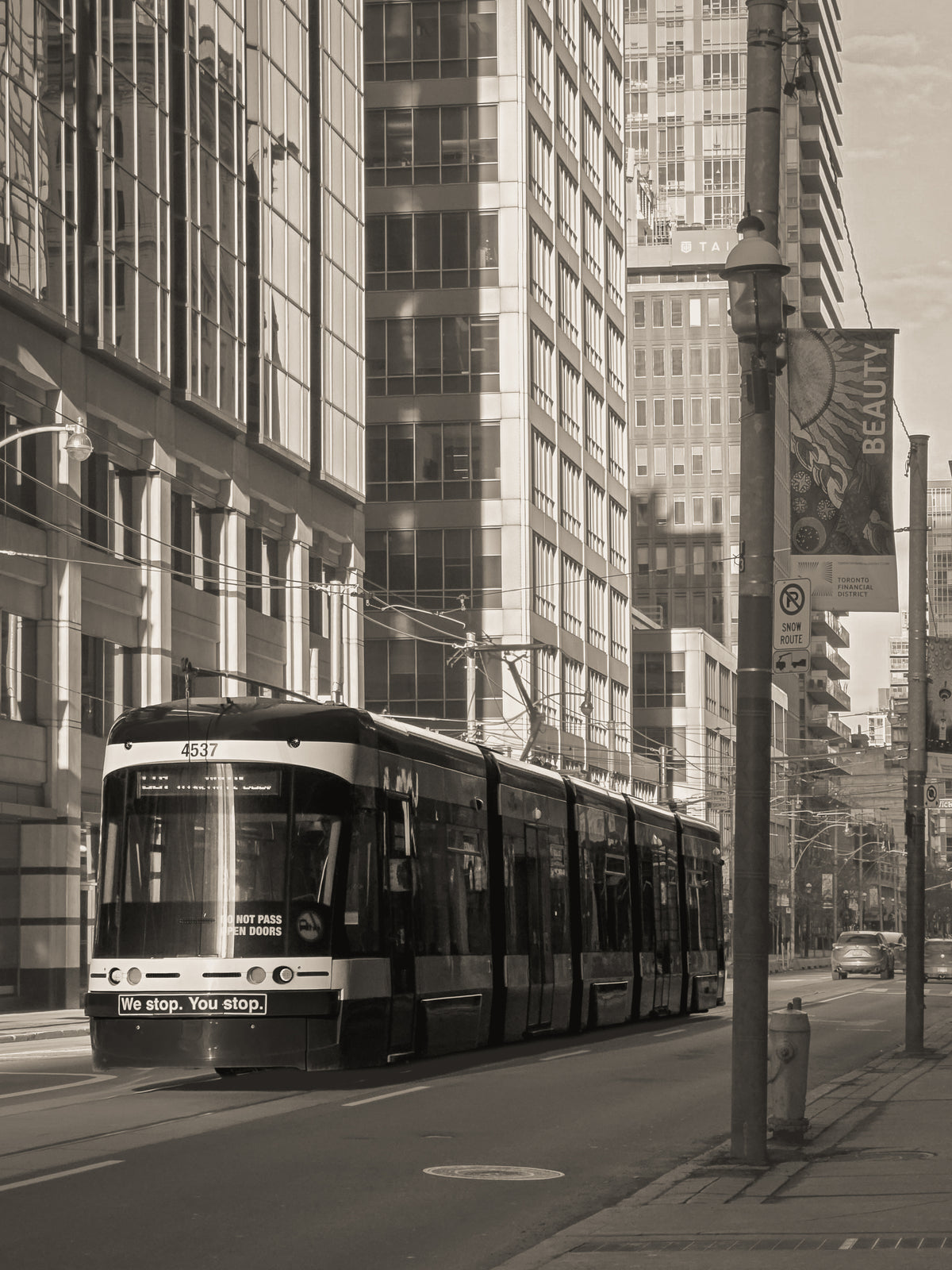 Golden Hour Commute B&W